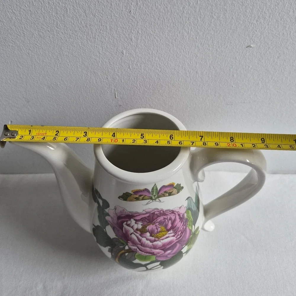 Portmeirion Botanic Garden Coffee Pot Shrubby Peony Floral White England